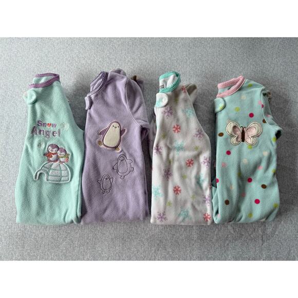 12 Month Fleece Footed Sleepers - Picture 1 of 5
